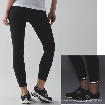 Wholesale Laddies Fitness Sports Pants Compression Tight with Reflective Details and Draw String